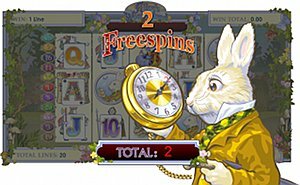 Ash Gaming's Alice's Wonderland Slot Machine White Rabbit Free Spins Bonus