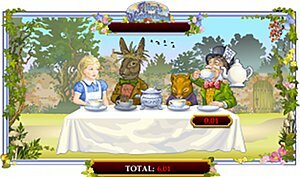 Ash Gaming's Alice's Wonderland Slot Machine Mad Hatter Tea Party Bonus Feature